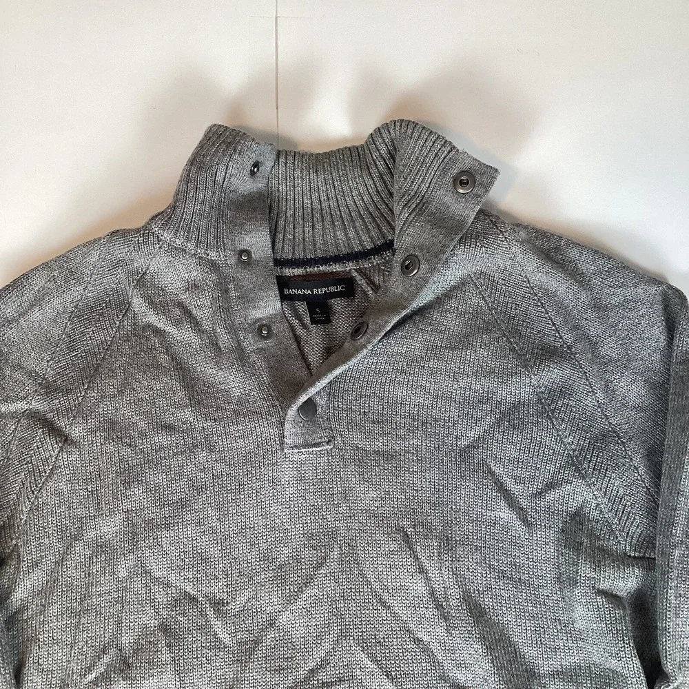 Banana Republic Mens Sweater Long Sleeve Sz S Comfort Pullover Solid Cotton
